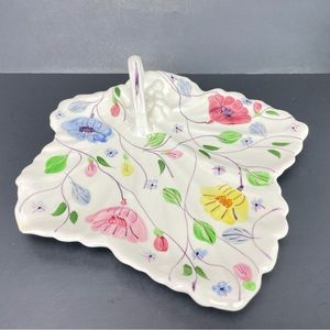Blue Ridge China Nappy Lemon Dish Hand Painted Wild Poppy Southern Potteries USA